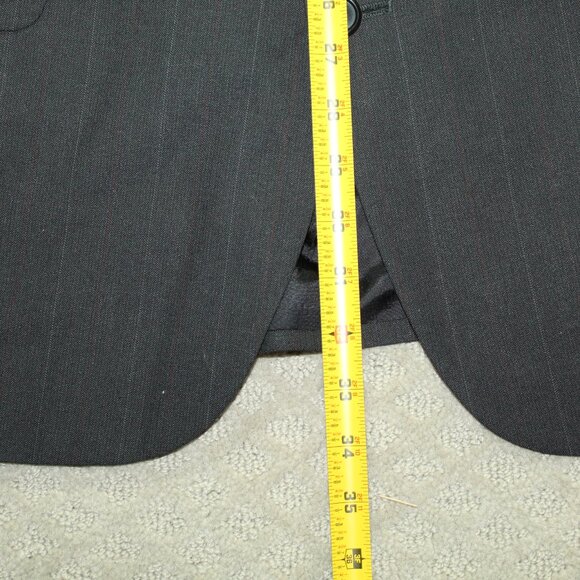 Towncraft Men's 44R Pinstripe 2-Button Suit 34 x 29.5 Gray Flat Front Pants - Picture 6 of 13